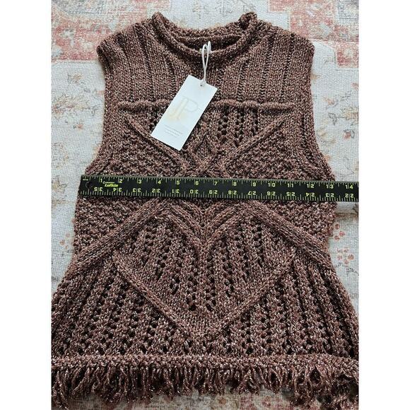 Anthropologie Pilcro Sweater Tank Fringe Crop Womens Size XS NWT Sequence - Picture 6 of 7